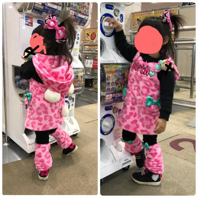 EARTHMAGIC(アースマジック)のクマ耳フード ファージャンパースカート １００㌢ キッズ/ベビー/マタニティのキッズ服女の子用(90cm~)(スカート)の商品写真