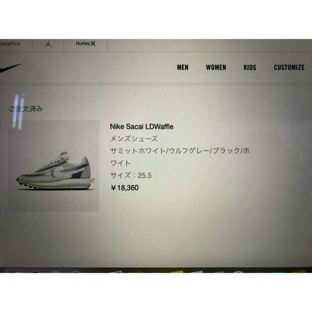 sacai LDWaffle 25.5 white nike