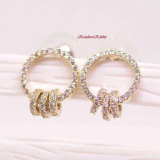 18K RGP ゴールド ダイヤCZ リング ピアス gp5272(ピアス)