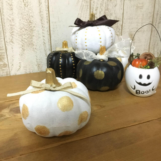 ハンドメイド☆ハロウィンかぼちゃの置物♪(インテリア雑貨)