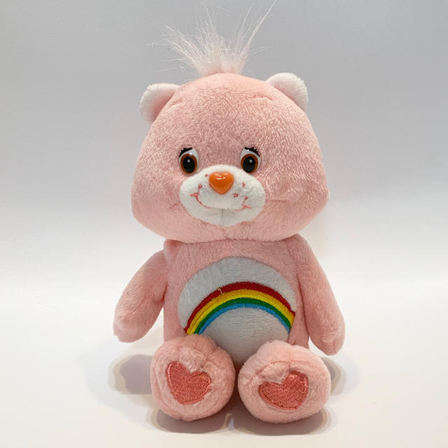 CareBears(ケアベア)のケアベア  チアベア  8インチ ぬいぐるみ 2002年 エンタメ/ホビーのおもちゃ/ぬいぐるみ(ぬいぐるみ)の商品写真