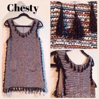 チェスティ(Chesty)のChestyタッセルフリンジワンピース(ミニワンピース)