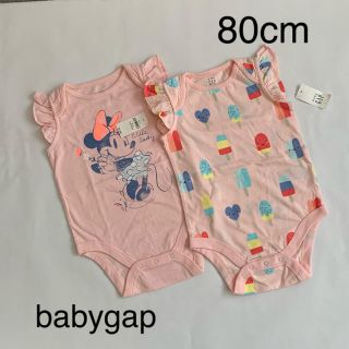 ベビーギャップ(babyGAP)の【新品】80cm girlsロンパース 2点セット ミニー&アイスキャンデー(ロンパース)