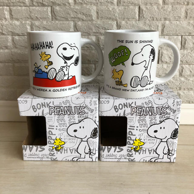 SNOOPY(スヌーピー)のスヌーピー★セラミック マグカップ 2個セット インテリア/住まい/日用品のキッチン/食器(グラス/カップ)の商品写真