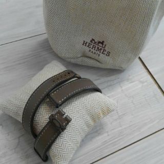 エルメス(Hermes)のHERMES　時計用ベルト　ケープゴット　グレー(腕時計)