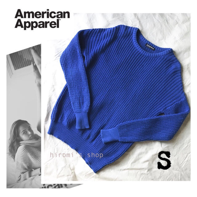 American Apparel(アメリカンアパレル)の【アメリカンアパレル】レディース S〜L  ざっくりニット ブルー 青 セーター レディースのトップス(ニット/セーター)の商品写真