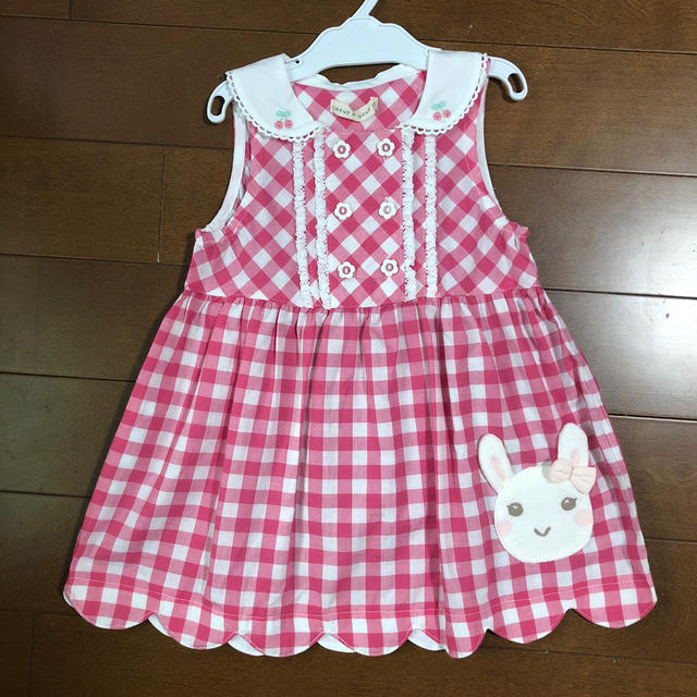 coeur a coeur(クーラクール)のクーラクール チェックワンピ 90 キッズ/ベビー/マタニティのキッズ服女の子用(90cm~)(ワンピース)の商品写真