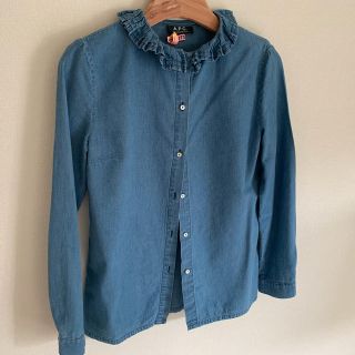 アーペーセー(A.P.C)のAPC デニム フリルシャツ(シャツ/ブラウス(長袖/七分))