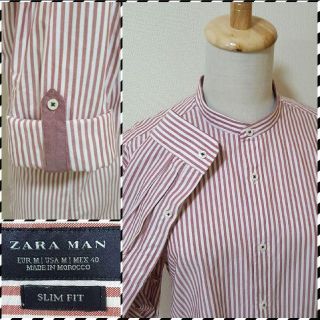 ザラ(ZARA)のZARA MAN★2WAY★ストライプ★ロールアップ★マンダリンカラー★長袖(シャツ)