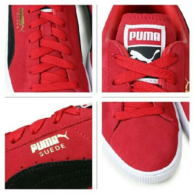 PUMA(プーマ)の最値定価1万!新品!プーマ スエードクラシック+高級スニーカー 赤白 24cm レディースの靴/シューズ(スニーカー)の商品写真