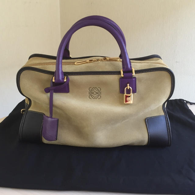 美品 ロエベ LOEWE アマソナ スエード 2way ショルダー ハンドバッグ