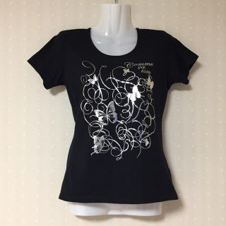 コムサイズム(COMME CA ISM)のコムサイズム 半袖 プリント Tシャツ 黒 M(Tシャツ(半袖/袖なし))