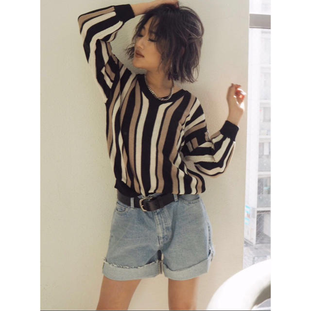 GYDA(ジェイダ)のGYDA ジェイダ ストライプニットTOPS トップス 新品 タグ付き！ レディースのトップス(ニット/セーター)の商品写真