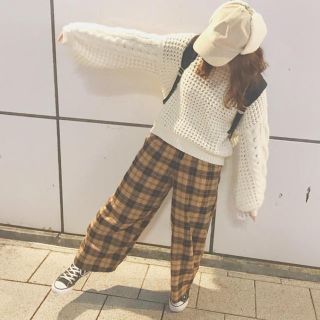 ダブルクローゼット(w closet)のチェックパンツ(カジュアルパンツ)