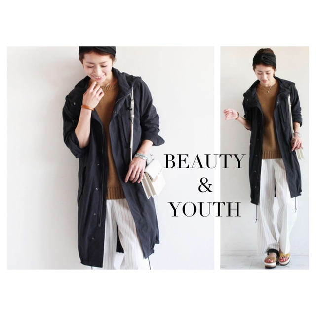 BEAUTY&YOUTH UNITED ARROWS(ビューティアンドユースユナイテッドアローズ)のBEAUTY＆YOUTH ナイロンロングジップパーカー  レディースのジャケット/アウター(ロングコート)の商品写真