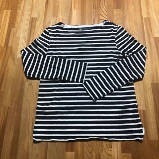 プチバトー(PETIT BATEAU)のプチバトー  マリニエール長袖カットソー ネイビー レディース XS ボーダー(カットソー(長袖/七分))