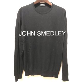 ジョンスメドレー(JOHN SMEDLEY)の美品 ジョンスメドレー ニット 長袖 丸首 ブラック M(ニット/セーター)