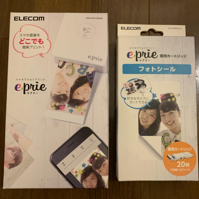 ELECOM(エレコム)の新品 エレコム モバイルフォトプリンター eprie 【フォトシールセット】 スマホ/家電/カメラのカメラ(その他)の商品写真