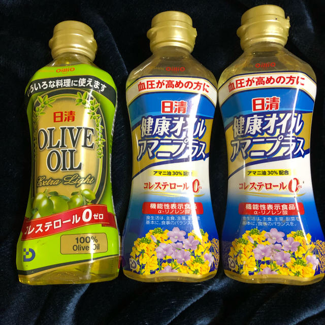 日清製粉(ニッシンセイフン)の食用油 3本セット オリーブ油 健康オイルアマニプラス2本 セット 食品/飲料/酒の食品(調味料)の商品写真