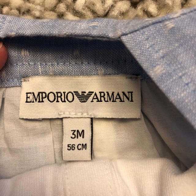 Emporio Armani(エンポリオアルマーニ)の新品エンポリオアルマーニ✧オーバーオール＋ボディースーツ56 キッズ/ベビー/マタニティのベビー服(~85cm)(ロンパース)の商品写真