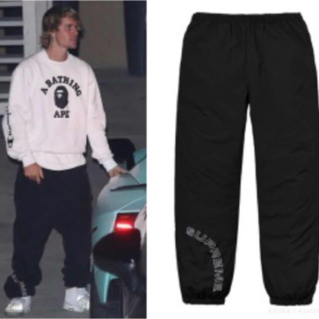 ジャスティンビーバー着supreme corner arc track pantパンツ