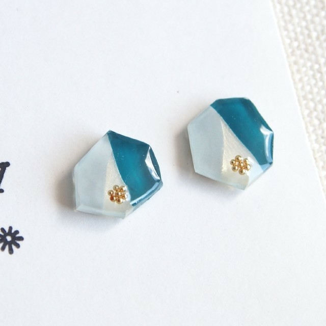 3COLOR ゴールドブリオン ピアス orノンホールピアス ハンドメイドのアクセサリー(ピアス)の商品写真