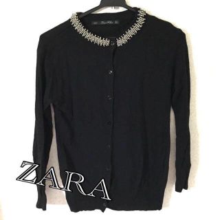 ザラ(ZARA)のZARA ビジュー襟カーディガン(カーディガン)