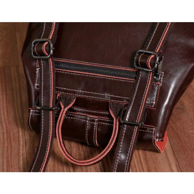職人作り本革リュックサック 手縫い手染め 高品質カジュアル バックパック通勤  レディースのバッグ(リュック/バックパック)の商品写真