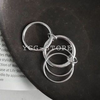 YGG★新品 4連 リング 指輪 リンク シルバー925 9号～10号 即納(リング(指輪))