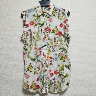 ザラ(ZARA)のZARA　ボタニカル　半袖シャツ(シャツ/ブラウス(半袖/袖なし))