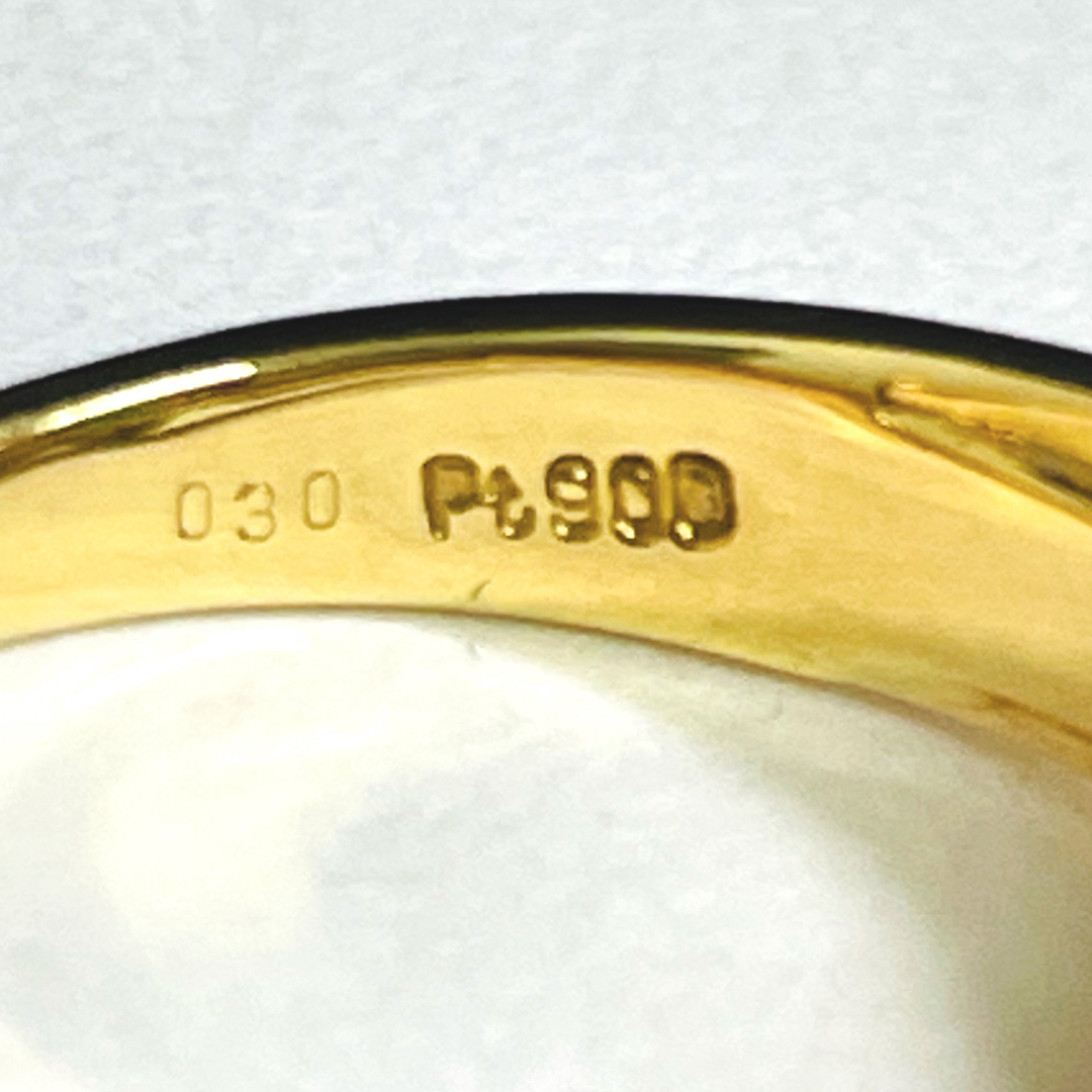☆K18YG.PG.Pt900ハート型ダイヤ0.30ctリング☆ レディースのアクセサリー(リング(指輪))の商品写真