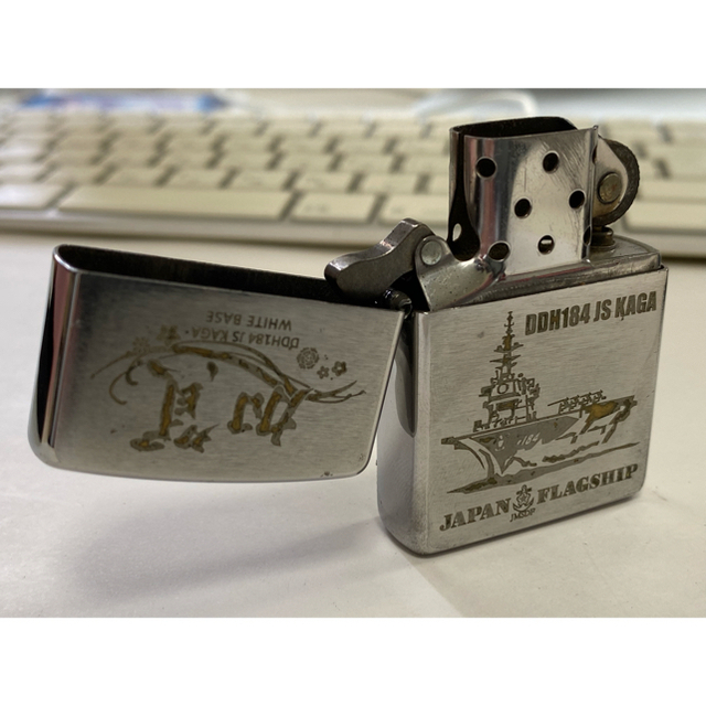 ZIPPO(ジッポー)のZippo/護衛艦/かが/ライター/海上自衛隊/シルバー/加賀/2018年/箱付 メンズのファッション小物(タバコグッズ)の商品写真