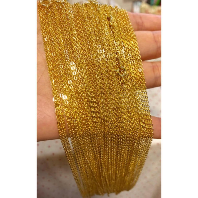 新品未使用  高品質 ネックレスチェーン 日本製  42cm  ゴールド  レディースのアクセサリー(ネックレス)の商品写真