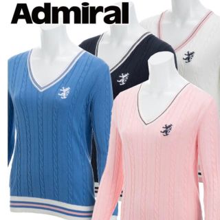 アドミラル(Admiral)のアドミラル ゴルフ ケーブルVネックニット レディースSALE❗️(ニット/セーター)