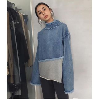 アメリヴィンテージ(Ameri VINTAGE)のDENIM SWEAT DOCKING TOP(トレーナー/スウェット)