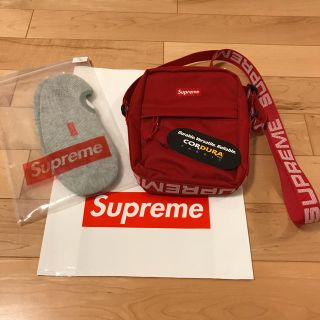 シュプリーム(Supreme)の★レタス様専用おまけ付！supreme 18ss shoulder bag 赤(ショルダーバッグ)