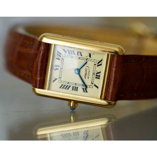 カルティエ(Cartier)の美品 カルティエ マスト タンク アイボリー SM Cartier(腕時計)