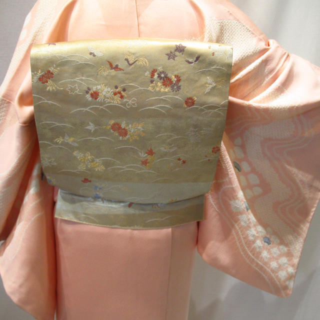 1644高身長ピンク絞り辻ヶ花風訪問着 袷単品 レディースの水着/浴衣(着物)の商品写真