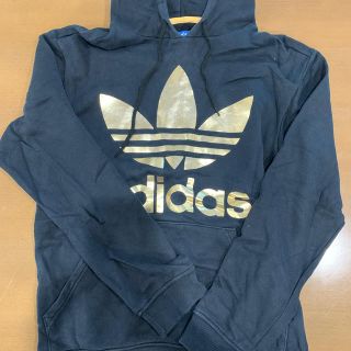 アディダス(adidas)のadidas ブラック パーカー プルオーバー(パーカー)