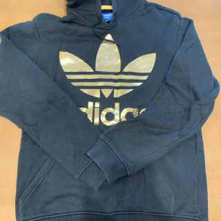 アディダス(adidas)のadidas ブラック パーカー プルオーバー(パーカー)