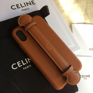 celine - CELINE iphone X/XS ケース♡日本未入荷♡タン♡ストラップ