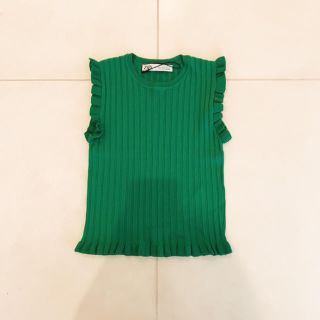 ザラ(ZARA)のcandy様専用 ⭐️ ZARA ザラ グリーン リブニット 新品未使用(ニット/セーター)