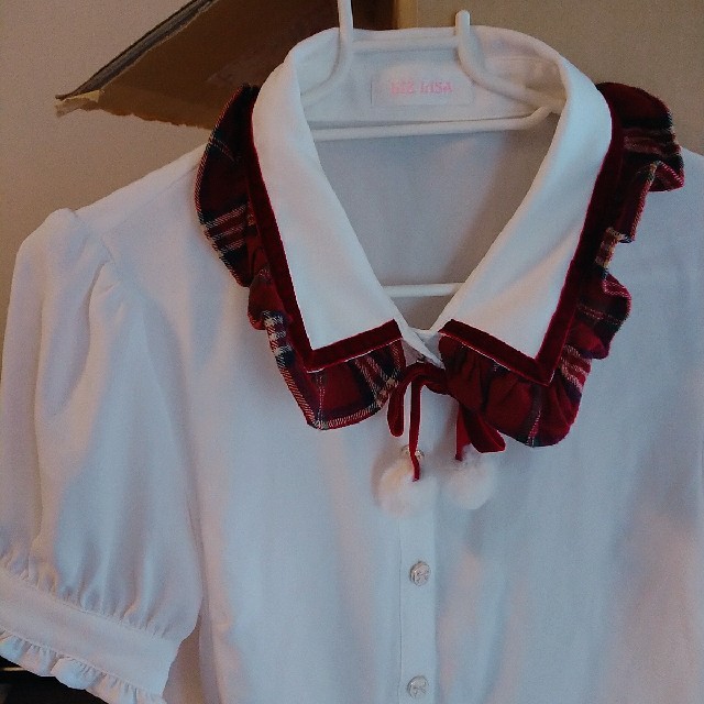 LIZ LISA(リズリサ)のボルドーチェックブラウス レディースのトップス(シャツ/ブラウス(半袖/袖なし))の商品写真