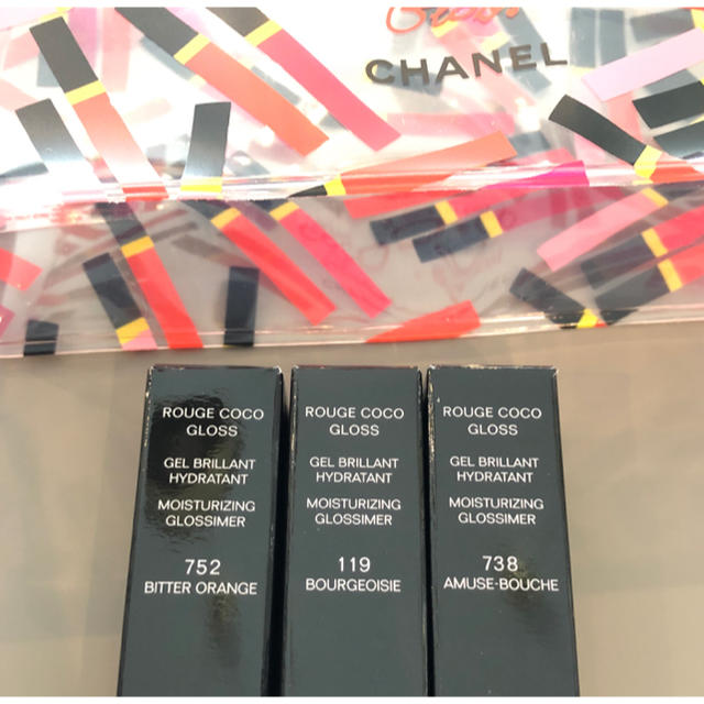 CHANEL(シャネル)の専用ページ　シャネル ポーチ付きリップグロス 未使用 コスメ/美容のベースメイク/化粧品(リップグロス)の商品写真