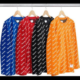 シュプリーム(Supreme)のsupreme ロンT Velour Diagonal Logo L/S Top(Tシャツ/カットソー(七分/長袖))