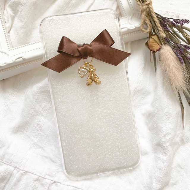 リボン× チャーム iPhoneケース ♡ くま 地雷系 量産型 リボン× チャーム iPhoneケース ♡ くま 地雷系 量産型
