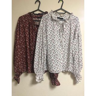 ダブルクローゼット(w closet)の【週末限定お値下げ】Wcloset 花柄ブラウス 2点セット売り(シャツ/ブラウス(長袖/七分))