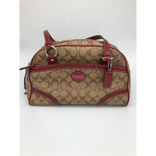 コーチ(COACH)の中古品◆コーチ◆シグネイチャー◆ハンドバッグ&ポーチ◆レッド(ハンドバッグ)