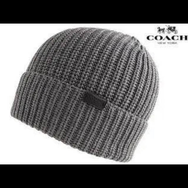 コーチ COACH メンズ 帽子 キャップ ニット帽 グレー