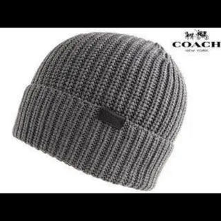 コーチ(COACH)のコーチ COACH メンズ 帽子 キャップ ニット帽 グレー(ニット帽/ビーニー)